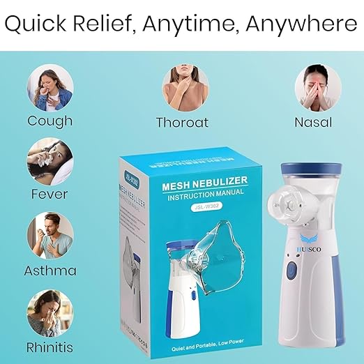 Portable Nebulizer for Adults and Kids Travel and Household Use, Handheld Mesh Nebulizer for Breathing Problems,