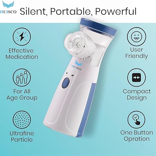 Portable Nebulizer for Adults and Kids Travel and Household Use, Handheld Mesh Nebulizer for Breathing Problems,