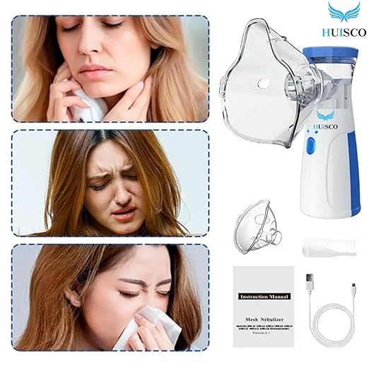 Portable Nebulizer for Adults and Kids Travel and Household Use, Handheld Mesh Nebulizer for Breathing Problems,